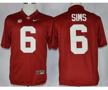 Alabama Crimson Tide #6 Blake Sims 2014 Red Jersey