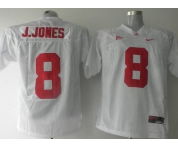 Alabama Crimson Tide #8 J.Jones White Jersey