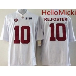 Men's Alabama Crimson Tide #10 Reuben Foster White 2016 BCS College Football Nike Limited Jersey