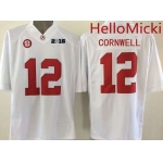 Men's Alabama Crimson Tide #12 David Cornwell White 2016 BCS College Football Nike Limited Jersey