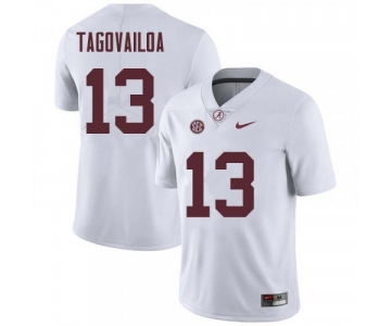 Men's Alabama Crimson Tide #13 Tua Tagovailoa White NCAA Football Jersey