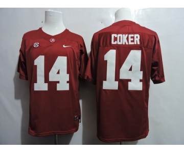 Men's Alabama Crimson Tide #14 Jake Coker Red College Football Nike Jersey
