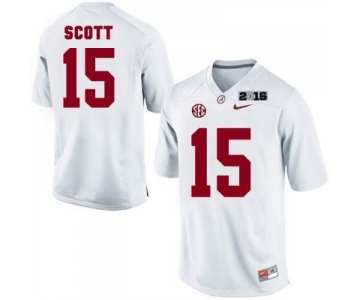 Men's Alabama Crimson Tide #15 JK Scott White 2016 BCS College Football Nike Limited Jersey