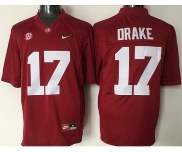 Men's Alabama Crimson Tide #17 Kenyan Drake Red 2016 Playoff Diamond Quest College Football Nike Limited Jersey