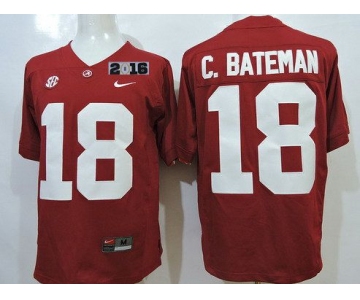 Men's Alabama Crimson Tide #18 Cooper Bateman Red 2016 BCS College Football Nike Limited Jersey