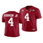 Men's Alabama Crimson Tide #4 Brian Robinson Jr 2022 Patch Red College Football Stitched Jersey