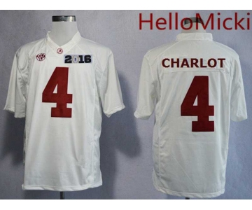 Men's Alabama Crimson Tide #4 Daylon Charlot White 2016 BCS College Football Nike Limited Jersey