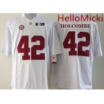 Men's Alabama Crimson Tide #42 Keith Holcombe White 2016 BCS College Football Nike Limited Jersey