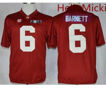 Men's Alabama Crimson Tide #6 Blake Barnett Red 2016 BCS College Football Nike Limited Jersey