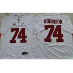 Men's Alabama Crimson Tide #74 Cam Robinson White Limited Stitched College Football Nike NCAA Jersey