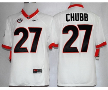 Georgia Bulldogs #27 Nick Chubb 2014 White Limited Jersey