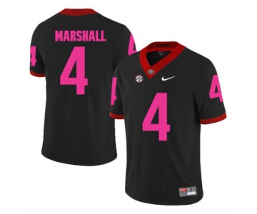 Georgia Bulldogs 4 Keith Marshall Black Breast Cancer Awareness College Football Jersey