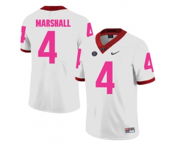 Georgia Bulldogs 4 Keith Marshall White Breast Cancer Awareness College Football Jersey
