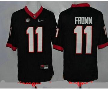 Men's Georgia Bulldogs #11 Jake Fromm Black Limited College Football Stitched Nike NCAA Jersey