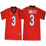 Men's Georgia Bulldogs #3 Todd Gurley II Red Limited 2017 College Football Stitched Nike NCAA Jersey
