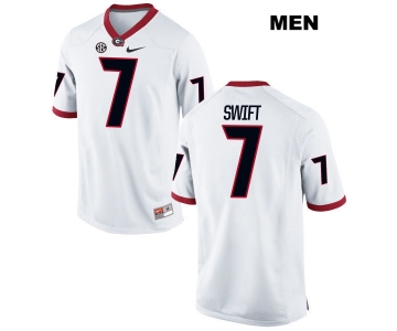 Men's Georgia Bulldogs #7 DAndre Swift White Stitched NCAA Nike College Football Jersey