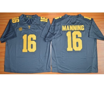 Men's Tennessee Volunteers #16 Peyton Manning Gray 2015 College Football Jersey