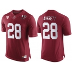 Men's Alabama Crimson Tide #28 Anthony Averett Red 2017 Championship Game Patch Stitched CFP Nike Limited Jersey
