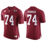 Men's Alabama Crimson Tide #74 Cam Robinson Red 2017 Championship Game Patch Stitched CFP Nike Limited Jersey