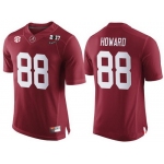 Men's Alabama Crimson Tide #88 O.J. Howard Red 2017 Championship Game Patch Stitched CFP Nike Limited Jersey