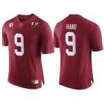 Men's Alabama Crimson Tide #9 Da'Shawn Hand Red 2017 Championship Game Patch Stitched CFP Nike Limited Jersey