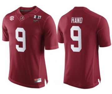 Men's Alabama Crimson Tide #9 Da'Shawn Hand Red 2017 Championship Game Patch Stitched CFP Nike Limited Jersey