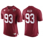 Men's Alabama Crimson Tide #93 Jonathan Allen Red 2017 Championship Game Patch Stitched CFP Nike Limited Jersey