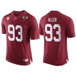 Men's Alabama Crimson Tide #93 Jonathan Allen Red 2017 Championship Game Patch Stitched CFP Nike Limited Jersey
