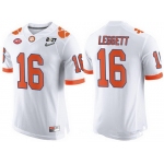 Men's Clemson Tigers #16 Jordan Leggett White 2017 Championship Game Patch Stitched CFP Nike Limited Jersey