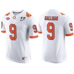 Men's Clemson Tigers #9 Wayne Gallman White 2017 Championship Game Patch Stitched CFP Nike Limited Jersey