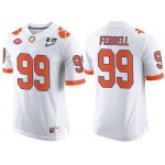 Men's Clemson Tigers #99 Clelin Ferrell White 2017 Championship Game Patch Stitched CFP Nike Limited Jersey