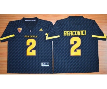 Men's Arizona State Sun Devils #2 Mike Bercovici Black Desert Ice 2015 College Football Jersey
