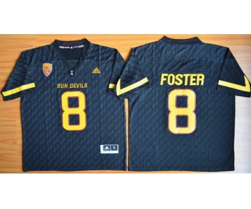 Men's Arizona State Sun Devils #8 D.J. Foster Black Desert Ice 2015 College Football Jersey