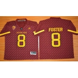 Men's Arizona State Sun Devils #8 D.J. Foster Red Desert Ice 2015 College Football Jersey
