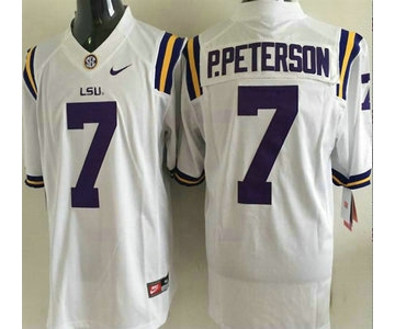 LSU Tigers #7 Patrick Peterson White 2015 College Football Nike Limited Jersey