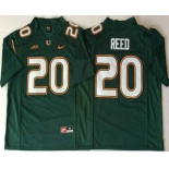 Men's Miami Hurricanes #20 Ed Reed Green Stitched NCAA Nike College Football Jersey