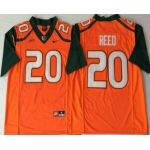 Men's Miami Hurricanes #20 Ed Reed Orange Stitched NCAA Nike College Football Jersey