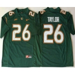 Men's Miami Hurricanes #26 Sean Taylor Green Stitched NCAA Nike College Football Jersey