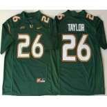 Men's Miami Hurricanes #26 Sean Taylor Green Stitched NCAA Nike College Football Jersey