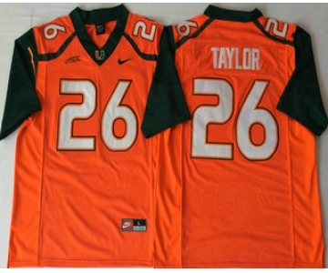 Men's Miami Hurricanes #26 Sean Taylor Orange Stitched NCAA Nike College Football Jersey