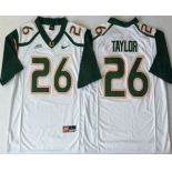 Men's Miami Hurricanes #26 Sean Taylor White Stitched NCAA Nike College Football Jersey