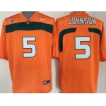 Men's Miami Hurricanes #5 Andre Johnson Orange NCAA Football Nike Jersey