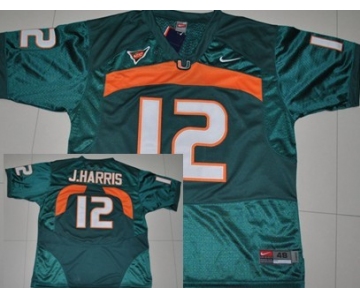 Miami Hurricanes #12 Jacory Harris Green Jersey