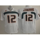 Miami Hurricanes #12  Jacory Harris White Jersey