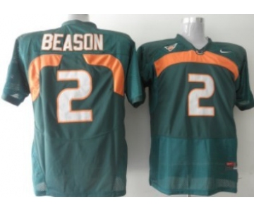 Miami Hurricanes #2 Jon Beason Green Jersey