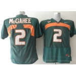 Miami Hurricanes #2 McGahee Green Jersey