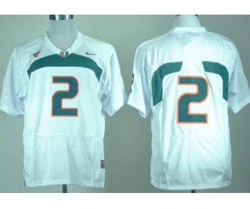 Miami Hurricanes #2 With No Name White Jersey