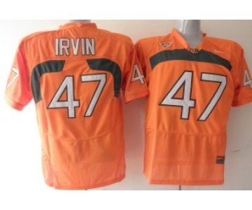 Miami Hurricanes #47 Irvin Orange Jersey