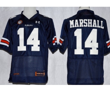 Auburn Tigers #14 Nick Marshall Navy Blue Jersey