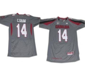 South Carolina Gamecocks #14 Connor Shaw Gray Jersey